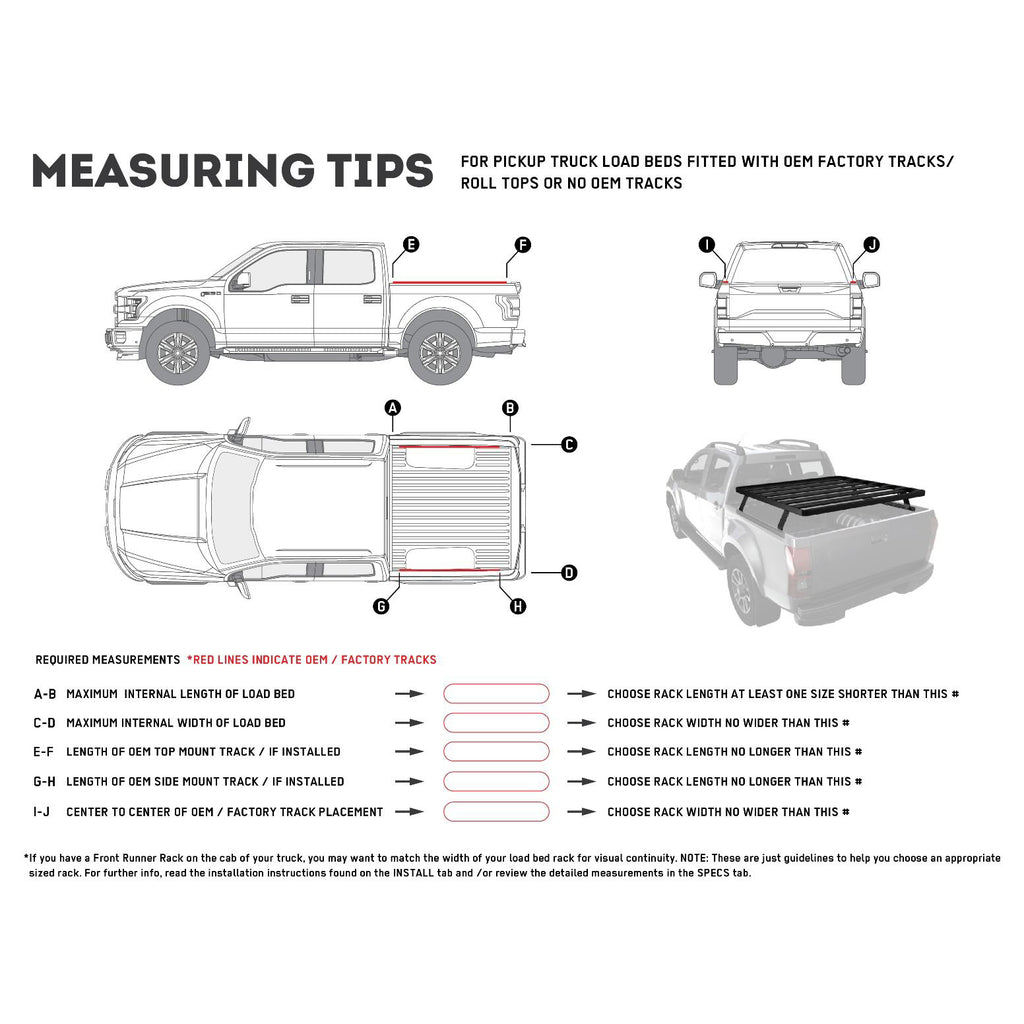 Front Runner Slimline II Load Bed Rack Kit / 1475(W) x 1358(L) for Pickup Truck